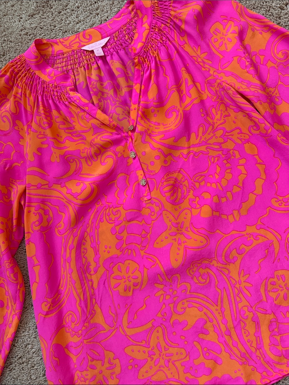 Lilly Pulitzer Pink and Orange Printed Top